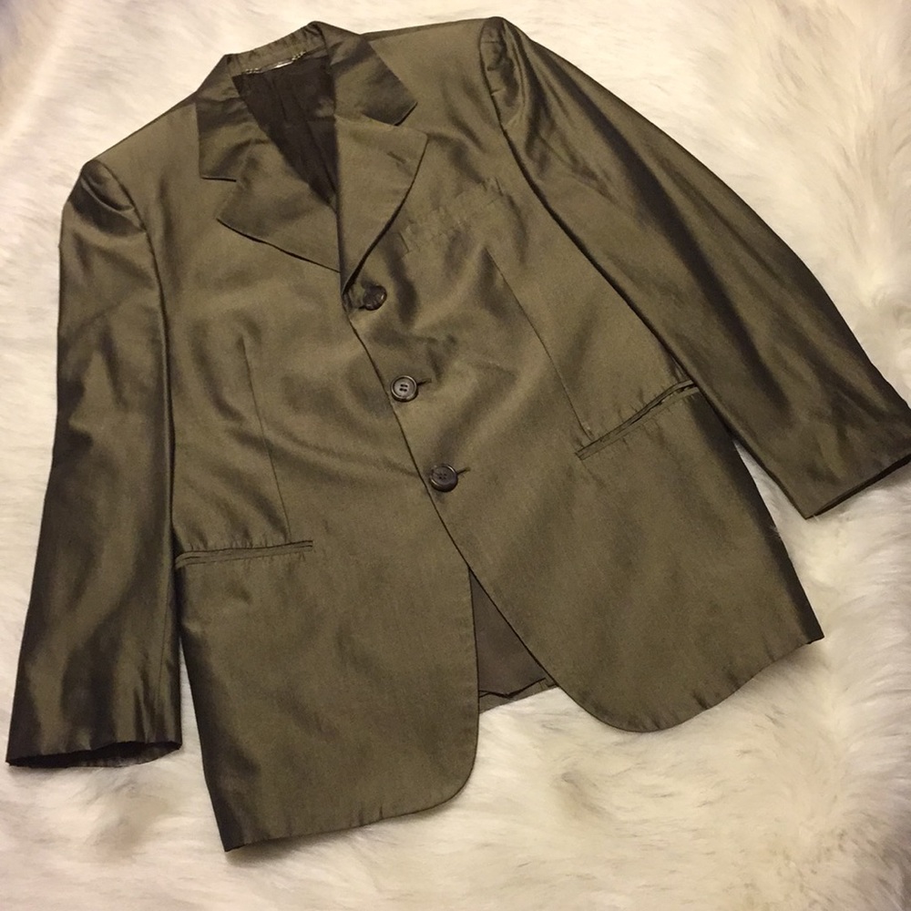 Dolce & Gabbana Men’s Metallic Green Silk Blazer